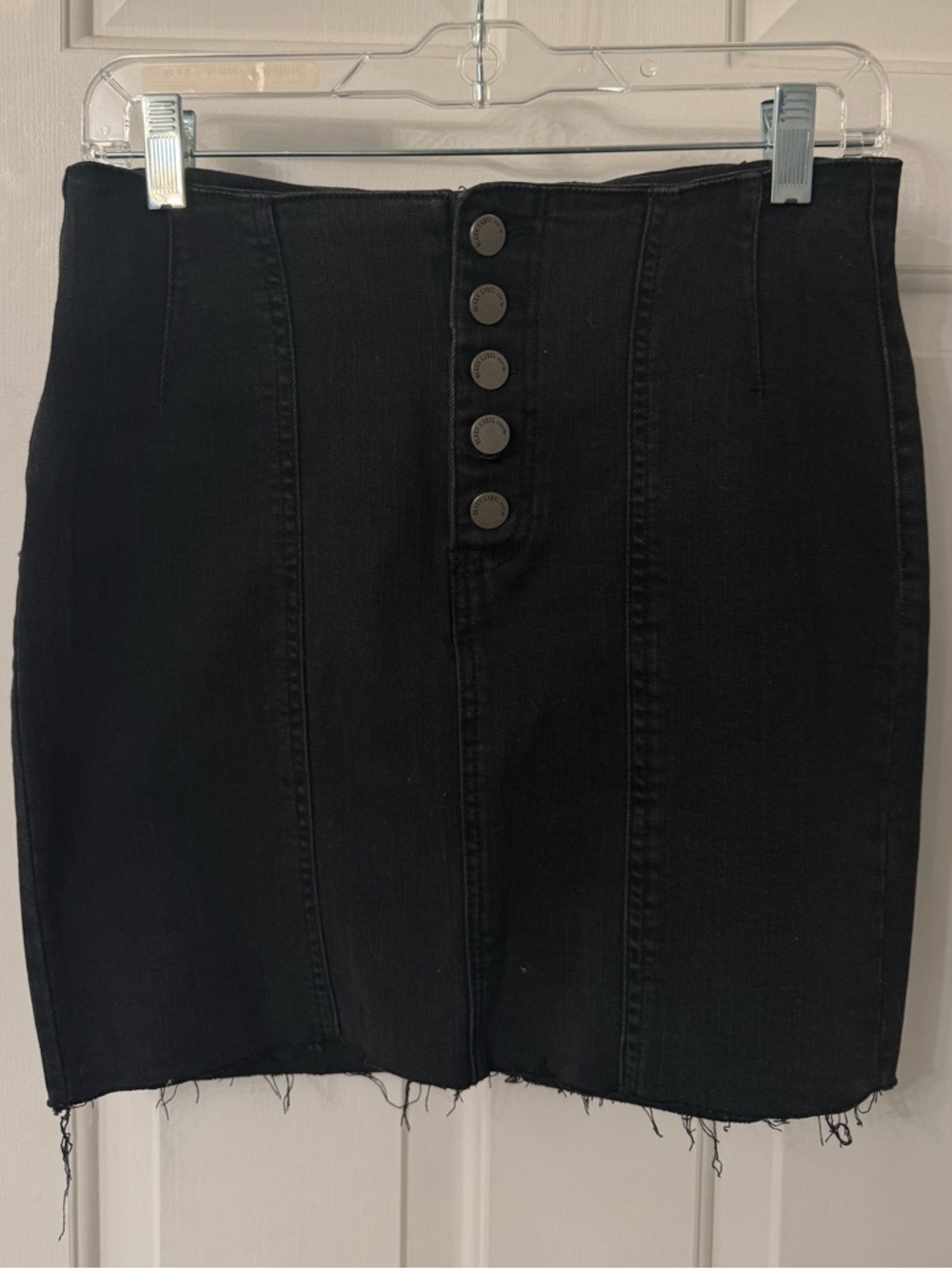 Black Label Black High-Waist Button-Front Mini Skirt